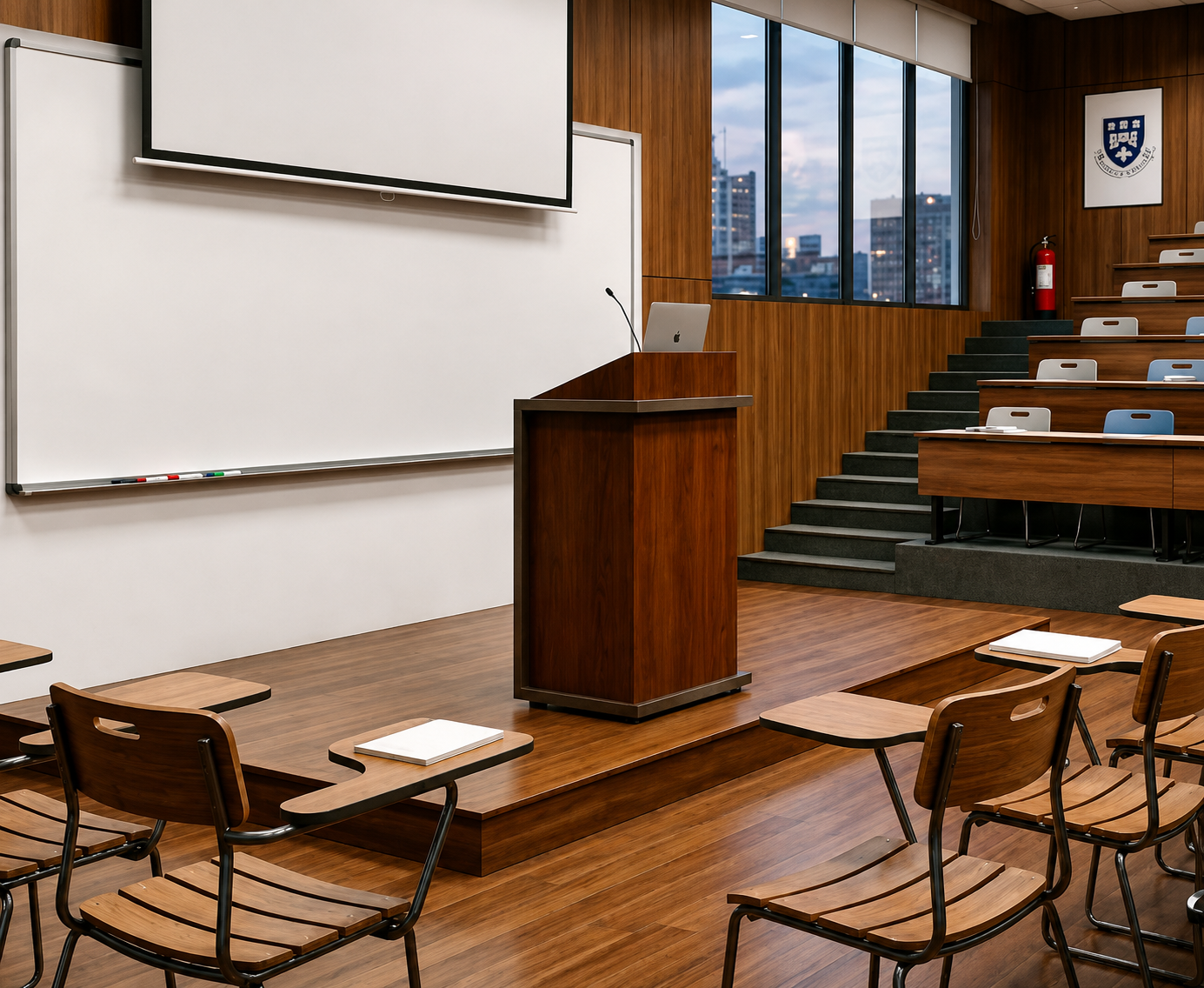 Enclosed Lectern (Full-Body, Wood Finish) — Podium, Zumax